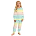 thumbnail image 1 of CONROSES Girls Pajamas Striped Long Sleeve Pjs Tops Pants Loungewear Sets Cozy Fall Winter Nightwear Sleepwear, 1 of 6
