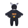thumbnail image 1 of CONROSES Halloween Infant Boys Girls Jumpsuits Hallowmas Bat Costume Romper Long Sleeve One Piece Romper With Hat, Size 6-12 Months, 1 of 2