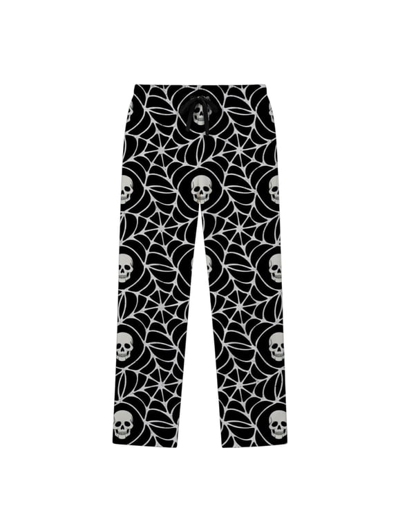 Halloween Kids Boys Pants Wide Leg Baggy Pant for Child Hallowmas Skeleton Graphic Elastic Waist Drawstring Cozy Bottoms Trousers with Pockets