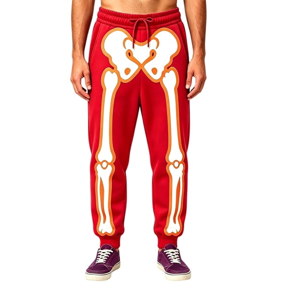CONROSES Halloween Mens Baggy Sweatpants Straight Leg Sweat Pants for Men Hallowmas Skeleton Graphic Elastic Waist Drawstring Fall Winter Jogger Trousers with Pocket