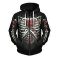 thumbnail image 1 of CONROSES Halloween Mens Zip Up Hoodies Skeleton Graphic Y2K Long Sleeve Pullover Hoodie for Men Fall Winter Hooded Sweatshirts with Pocket, 1 of 2