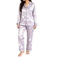 thumbnail image 1 of CONROSES Halloween Pajama Set for Women Hallowmas Pjs Ghost Pumpkin Graphic Long Sleeve Buttons Tops Pants Loungewear Sets Cozy Nightwear Sleepwear, 1 of 4