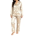 thumbnail image 1 of CONROSES Halloween Pajama Set for Women Hallowmas Pjs Ghost Pumpkin Graphic Long Sleeve Buttons Tops Pants Loungewear Sets Cozy Nightwear Sleepwear, 1 of 4