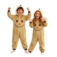 thumbnail image 1 of CONROSES Halloween Toddler Boys Flannel Hooded Jumpsuits Hallowmas Scarecrow Onesies Long Sleeve Zipper Warm Winter One Piece Footless Romper, Size 4-5 Years, 1 of 8