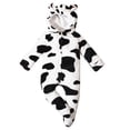 thumbnail image 1 of CONROSES Halloween Toddler Boys Hooded Jumpsuits Cute Cow Onesies Long Sleeve Warm Winter One Piece Footless Romper, Size 6-12 Months, 1 of 9