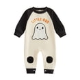 thumbnail image 1 of CONROSES Halloween Toddler Boys Jumpsuits Hallowmas Ghost Graphic Onesies Long Sleeve Zipper Warm Winter One Piece Footless Romper For Baby, Size 6-12 Months, 1 of 9