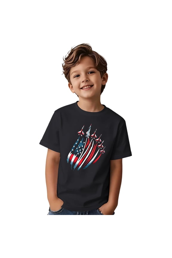 Independence Day Toddler Boys Short Sleeve T Shirts Patriotic Usa Flag Graphic July 4Th T-Shirts Tee Tops, Sizes 2-3 Years