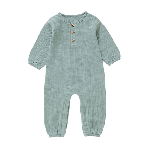 CONROSES Baby Boys Girls Jumpsuit Solid Color Onesies Long Sleeve Fall Winter One Piece Footless Romper, Size 12-18 Months