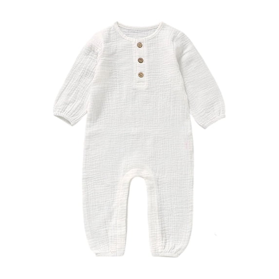 CONROSES Baby Boys Girls Jumpsuit Solid Color Onesies Long Sleeve Fall Winter One Piece Footless Romper, Size 6-12 Months