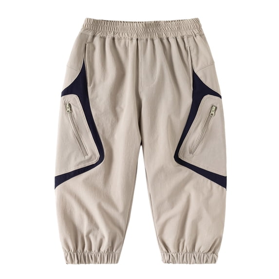 CONROSES Kids Boys Cargo Pants Wide Leg Baggy Hiking Pant for Child Graphic Elastic Waist Cozy Outdoor Jogger Trousers with Pockets