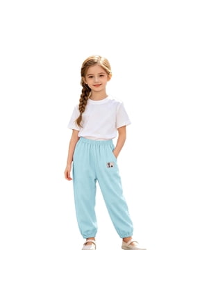 Kids Boys Casual Pants Straight Leg Pant for Child Solid Elastic Waist Cozy Jogger Trousers with Pockets