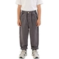 thumbnail image 1 of CONROSES Kids Boys Casual Pants Wide Leg Baggy Pant for Child Solid Elastic Waist Cozy Jogger Trousers with Pockets, 1 of 5