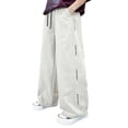 thumbnail image 1 of CONROSES Kids Boys Casual Pants Wide Leg Baggy Pant for Child Solid Elastic Waist Drawstring Cozy Jogger Trousers with Pockets, 1 of 9