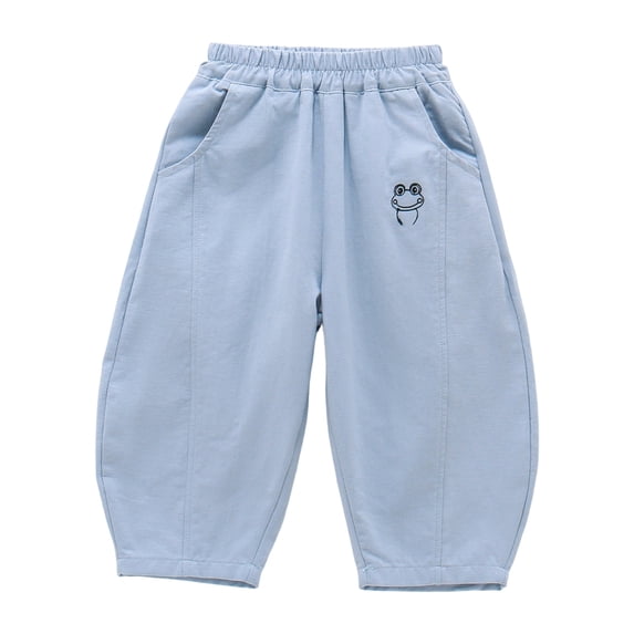 CONROSES Kids Boys Casual Pants Wide Leg Pant for Child Graphic Elastic Waist Cozy Jogger Trousers with Pockets