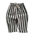 thumbnail image 1 of CONROSES Kids Boys Casual Pants Wide Leg Pant for Child Minimalist Striped Elastic Waist Cozy Jogger Trousers with Pockets, 1 of 2