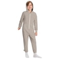 thumbnail image 1 of CONROSES Kids Boys Hooded Jumpsuits Zipper Onesies Long Sleeve One Piece Footless Romper, Size 7-8 Years, 1 of 9
