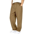 thumbnail image 1 of CONROSES Kids Boys School Pants Wide Leg Baggy Pant for Child Solid Elastic Waist Drawstring Cozy Jogger Trousers with Pockets, 1 of 7