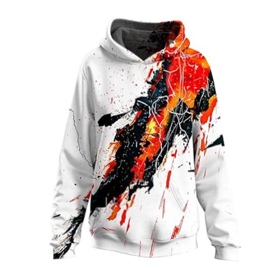 CONROSES Men's Hoodies Colorful Graffiti Hoodie for Men Long Sleeve Streetwear Pullover Hooded Sweatshirt Soft Fall Winter Sweatshirts With Pocket
