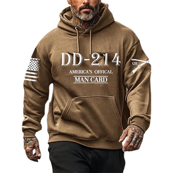 CONROSES Men's Hoodies Casual Graphic Hoodie for Men Long Sleeve Warm Pullover Hooded Sweatshirt Soft Fall Winter Sweatshirts With Pocket