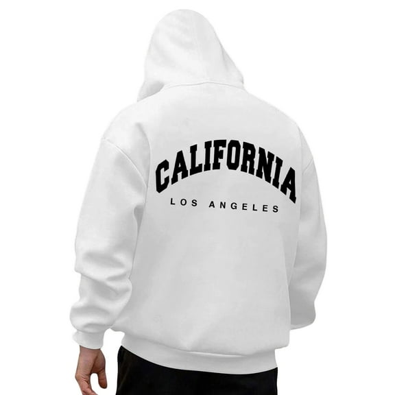 CONROSES Men's Hoodies Letter Graphic Y2K Hoodie for Men Long Sleeve Warm Pullover Hooded Sweatshirt Soft Fall Winter Sweatshirts With Pocket