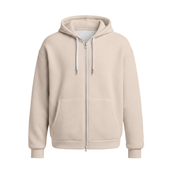 CONROSES Men's Hoodies Solid Color Hoodie for Men Long Sleeve Zip Up Pullover Hooded Sweatshirt Soft Fall Winter Sweatshirts With Pocket