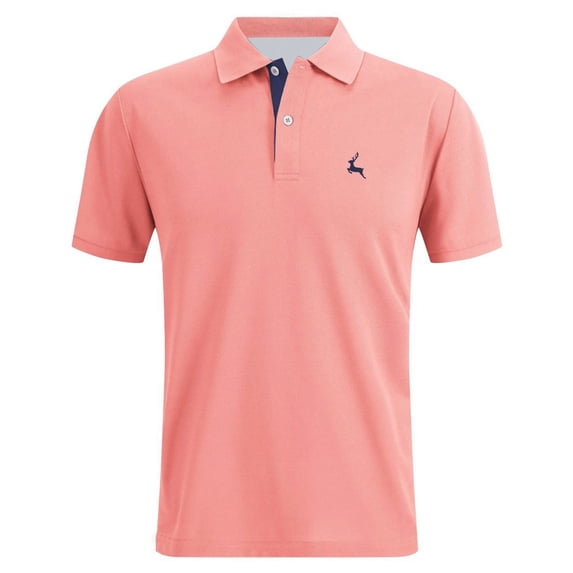 CONROSES Men's Short Sleeve Polo Shirts Embroidery Collared Polo Shirt for Men Business Golf Shirts