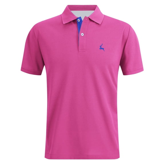CONROSES Men's Short Sleeve Polo Shirts Embroidery Collared Polo Shirt for Men Business Golf Shirts