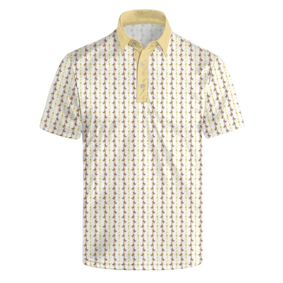 CONROSES Men's Short Sleeve Polo Shirts Funny Graphic Collared Polo Shirt for Men Casual Golf Shirts