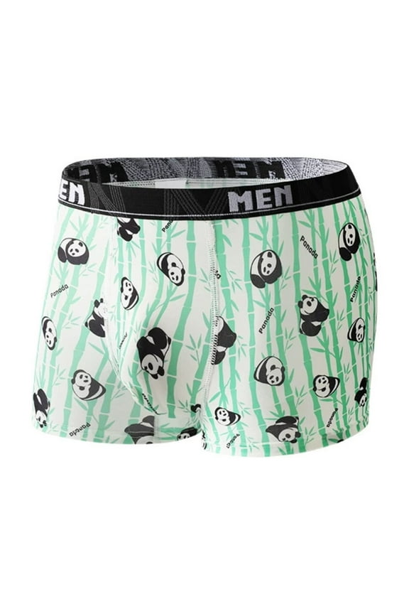 Men's Underwear Boxer Briefs Panda Graphic Plus Size Silk Boxer Briefs for Men Soft Breathable Boxer Shorts for Men