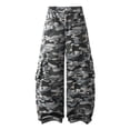 thumbnail image 1 of CONROSES Mens Baggy Cargo Pants Camouflage Pants for Men Casual Wide Leg Elastic Waist Drawstring Streetwear Sports Joggers With Pockets, 1 of 5
