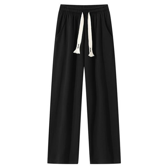 CONROSES Mens Baggy Sweatpants Solid Color Pants for Men Casual Wide Leg Elastic Waist Drawstring Soft Loose Sports Joggers With Pockets