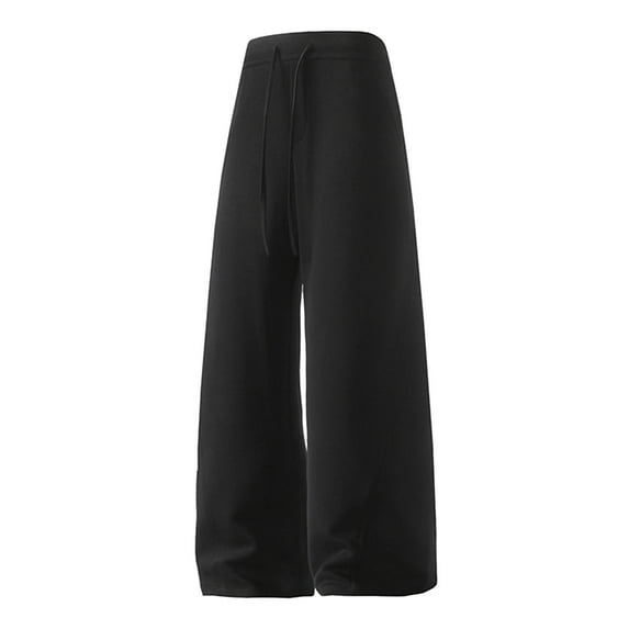 CONROSES Mens Baggy Sweatpants Solid Color Pants for Men Casual Wide Leg Elastic Waist Drawstring Soft Loose Sports Joggers With Pockets