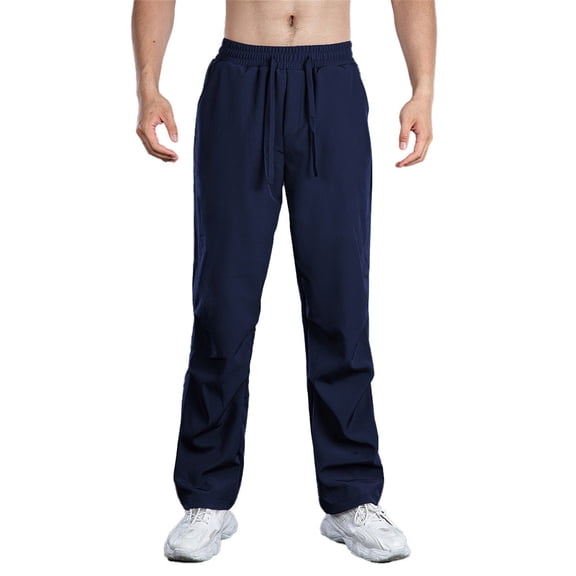 CONROSES Mens Baggy Sweatpants Solid Color Plus Size Pants for Men Casual Wide Leg Elastic Waist Drawstring Soft Loose Sports Joggers With Pockets