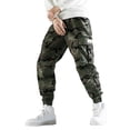 thumbnail image 1 of CONROSES Mens Cargo Pants Camouflage Pants for Men Casual Straight Leg Elastic Waist Drawstring Soft Loose Sports Joggers With Pockets, 1 of 6