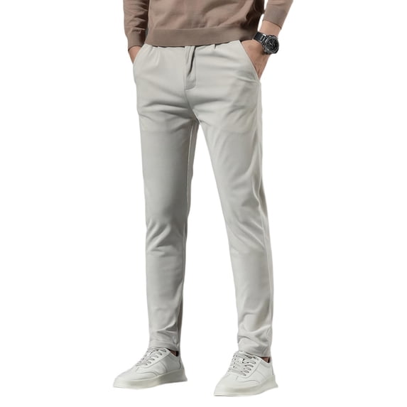 CONROSES Mens Corduroy Pants Solid Color Pants for Men Casual Straight Leg Elastic Waist Drawstring Soft Loose Sports Joggers With Pockets
