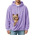 thumbnail image 1 of CONROSES Mens Corduroy Pet Pouch Hoodies Solid Long Sleeve Pullover Hoodie for Men Winter Puppy Cat Dog Hooded Sweatshirts with Pocket, 1 of 5