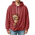 thumbnail image 1 of CONROSES Mens Corduroy Pet Pouch Hoodies Solid Long Sleeve Pullover Hoodie for Men Winter Puppy Cat Dog Hooded Sweatshirts with Pocket, 1 of 5