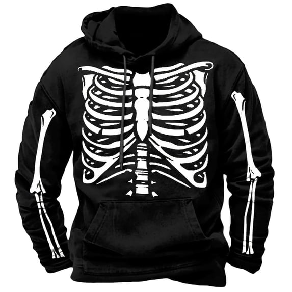 CONROSES Mens Halloween Hoodies Hallowmas Skeleton Graphic Long Sleeve Pullover Hoodie for Men Fall Winter Hooded Sweatshirts with Pocket