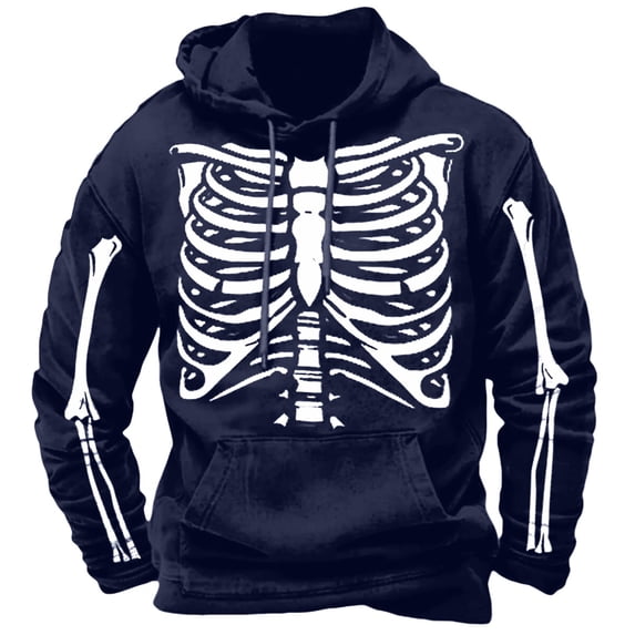 CONROSES Mens Halloween Hoodies Hallowmas Skeleton Graphic Long Sleeve Pullover Hoodie for Men Fall Winter Hooded Sweatshirts with Pocket