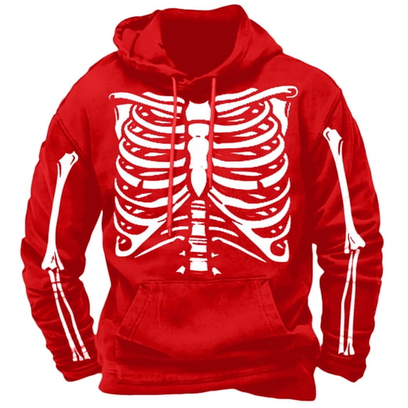 CONROSES Mens Halloween Hoodies Hallowmas Skeleton Graphic Long Sleeve Pullover Hoodie for Men Fall Winter Hooded Sweatshirts with Pocket