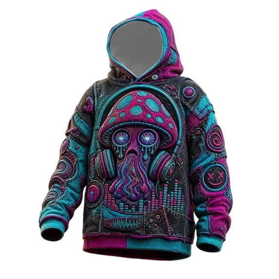 CONROSES Mens Halloween Hoodies Novelty Graphic Y2K Long Sleeve Hallowmas Pullover Hoodie for Men Fall Winter Hooded Sweatshirts with Pocket