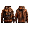 thumbnail image 1 of CONROSES Mens Halloween Hoodies Spooky Pumpkin Face Graphic Long Sleeve Hallowmas Pullover Hoodie for Men Fall Winter Hooded Sweatshirts with Pocket, 1 of 4
