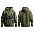 thumbnail image 1 of CONROSES Mens Halloween Hoodies Spooky Pumpkin Face Graphic Long Sleeve Hallowmas Pullover Hoodie for Men Fall Winter Hooded Sweatshirts with Pocket, 1 of 4