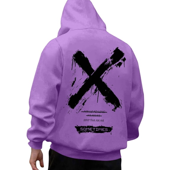 CONROSES Mens Hoodies Sometimes Letter Graphic Y2K Hoodie for Men Long Sleeve Warm Pullover Hooded Sweatshirt Soft Fall Winter Sweatshirts With Pocket