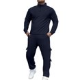 thumbnail image 1 of CONROSES Mens Sweat Suits 2 Peice Casual Tracksuit for Men Half Zip Solid Long Sleeve Sweatshirts Joggers Fall Winter Athletic Jogging Track Suits, 1 of 7