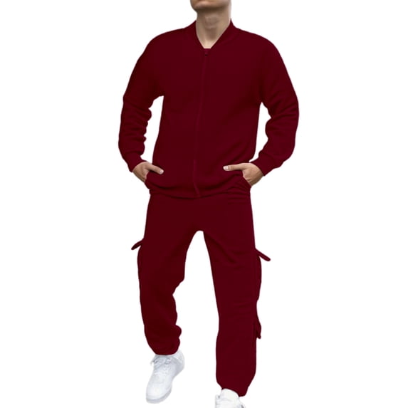 CONROSES Mens Sweatsuits 2 Peice Set Casual Sweat Suit for Men Solid Y2K Long Sleeve Sweatshirts Joggers Fall Winter Athletic Jogging Track Suits