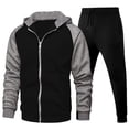 thumbnail image 1 of CONROSES Mens Tracksuits 2 Peice Set Casual Sweat Suit for Men Patchwork Color Zip Long Sleeve Hoodies Sweatpants Comfy Fall Winter Jogging Track Suits, 1 of 2