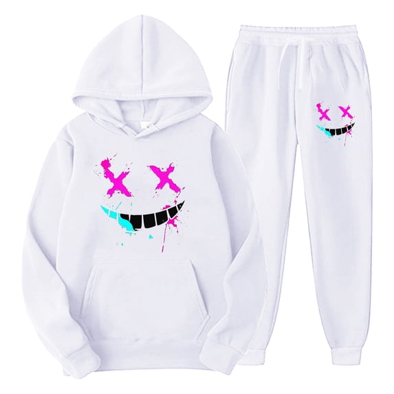 CONROSES Mens Tracksuits 2 Peice Set Casual Sweat Suit for Men Graphic Y2K Long Sleeve Hoodies Sweatpants Fashion Streetwear Jogging Track Suits