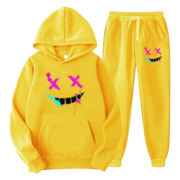 CONROSES Mens Tracksuits 2 Peice Set Casual Sweat Suit for Men Graphic Y2K Long Sleeve Hoodies Sweatpants Fashion Streetwear Jogging Track Suits
