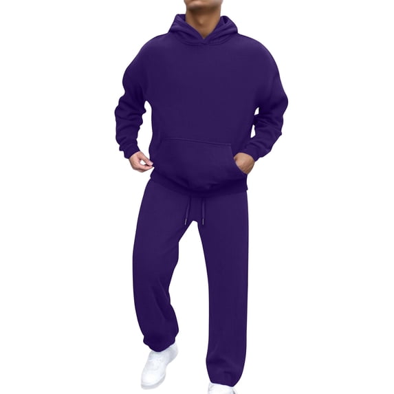 CONROSES Mens Tracksuits 2 Peice Set Casual Sweat Suit for Men Solid Long Sleeve Hoodies Sweatpants Fall Winter Athletic Jogging Track Suits